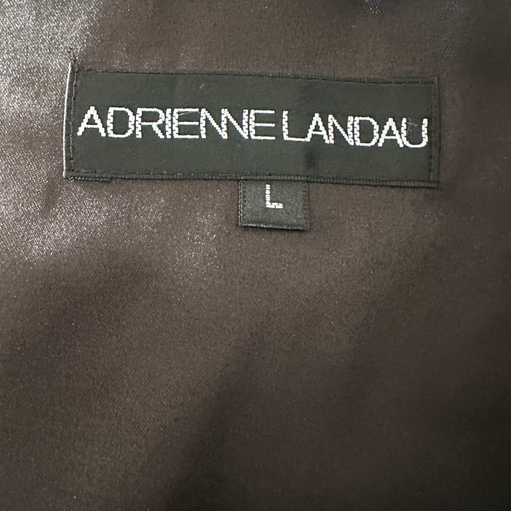 Adrienne Landau Mongolian Fur Vest, Black, Sz. L. - Picture 2 of 4
